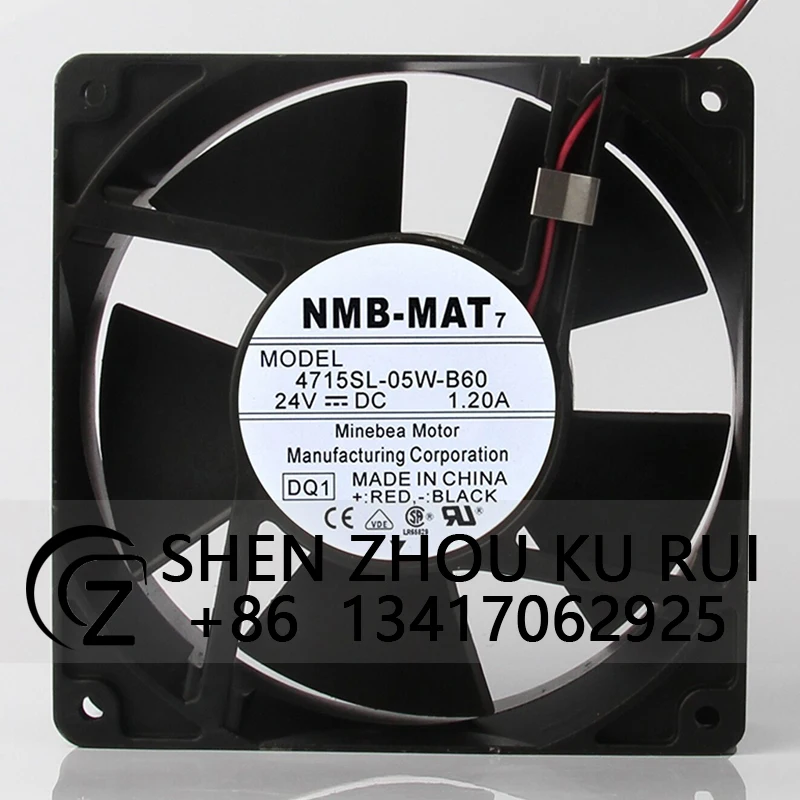 

Case Fan Dual Ball Bearing for NMB-MAT7 4715SL-05W-B60 120*120*38MM 24V 1.20A High Air Volume Inverter Cooling Fan