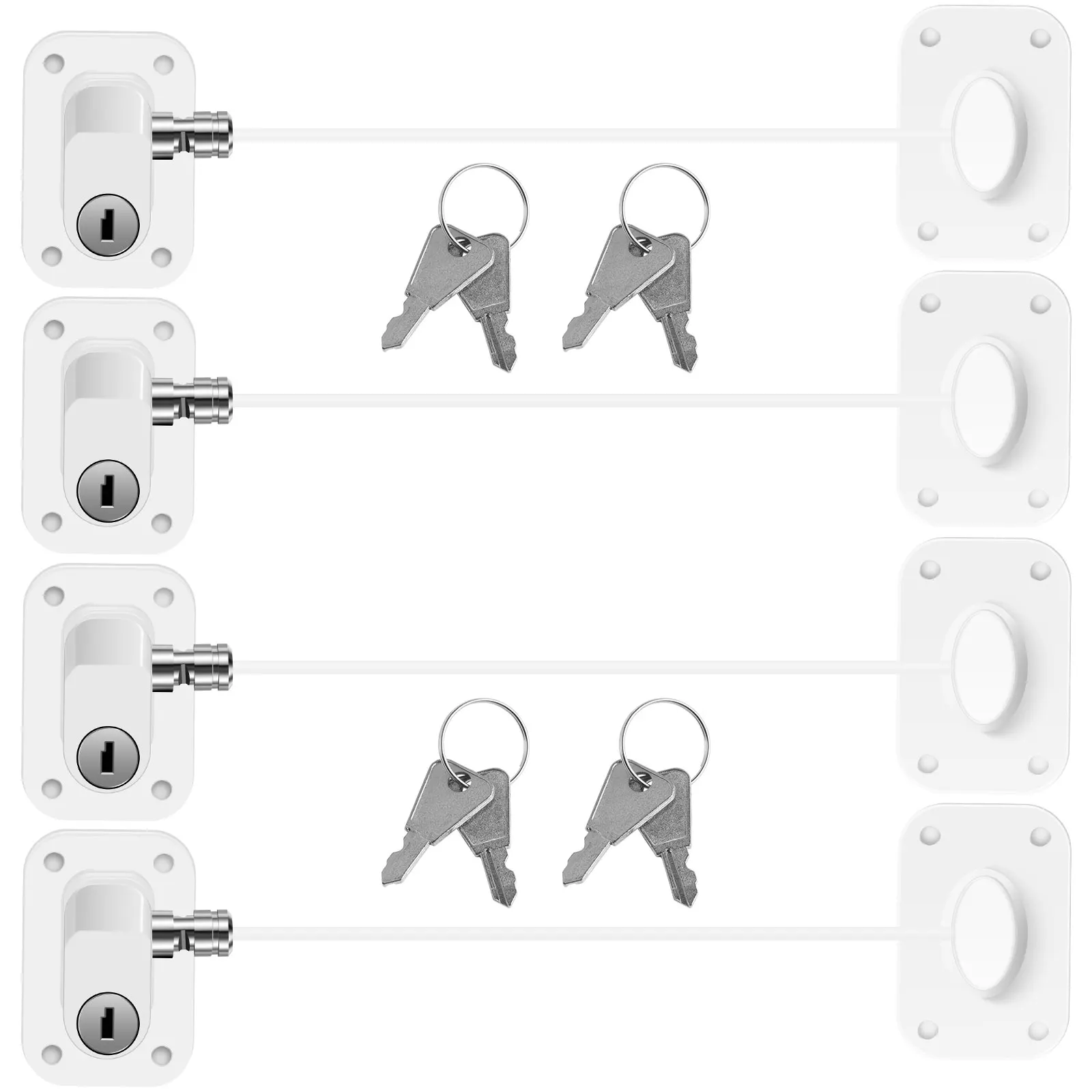 

8PCS/4PCS Child Safety Lock Baby Proof Cabinet Locks with Keys Self Adhesive for Refrigerator Cabinet Drawer Freezer Door