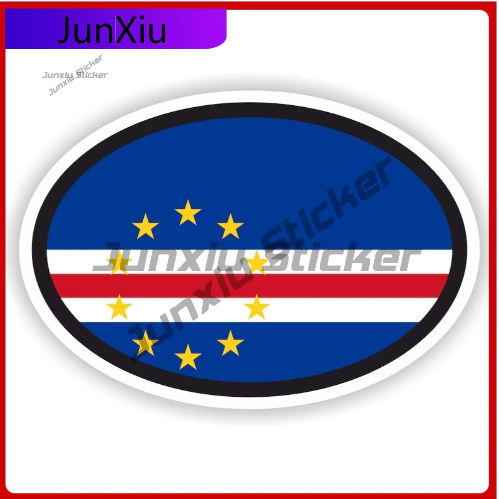 Cape Verde Oval Flagge Aufkleber Vinyl Aufkleber Auto Außen individuelle Aufkleber wasserdicht lustige Auto Dekoration Motorrad SUV Camping Acce
