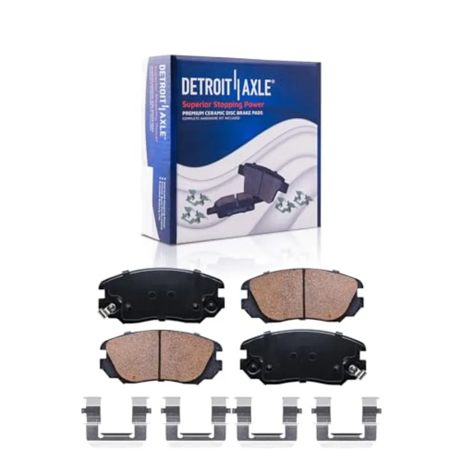 Detroit Axle Brake Kit for 10-17 Chevrolet Equinox GMC Terrain Drilled Slotted Disc Rotors Ceramic Brake Pads Front Rear Replac