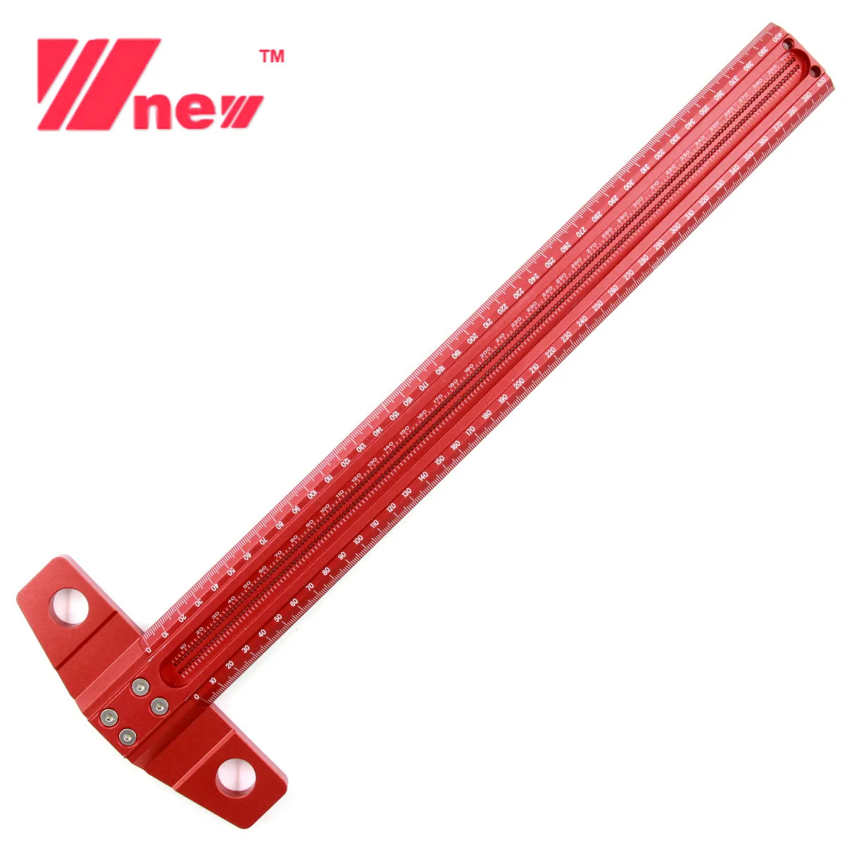 Precision T-Ruler Aluminum Alloy Woodworking Scribe Marking Gauge Crossed-out Hole Scribing Ruler Multifunction Measuring Tools