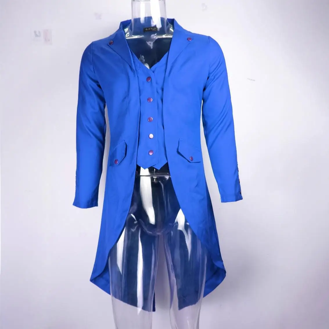 

Мужской костюм Yanwei средней длины, модное городское шерстяное пальто, длинное пальто, украшенное пуговицами, облегающий однотонный повседневный костюм