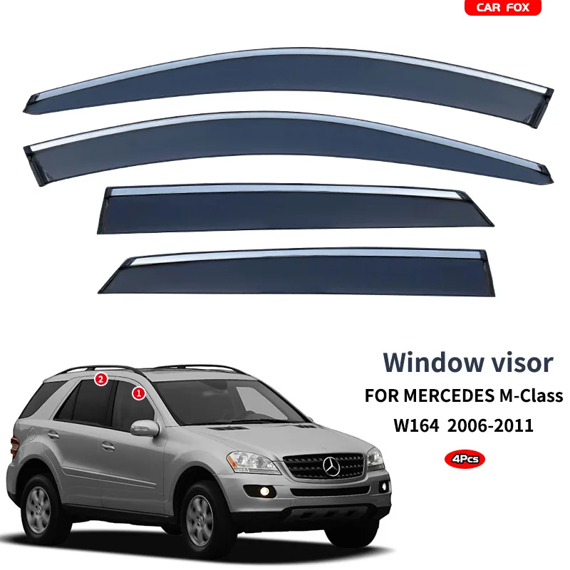 For Benz M Class W164 W166 Window visor Weather Shield Side Window Deflector Car windshield weather shield Car accessories