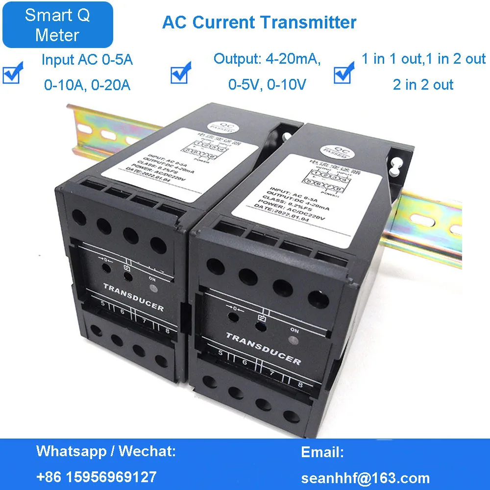 AC isolated voltage current transducer, 4-20mA output electrical transducer for industry automatic control Transmitter