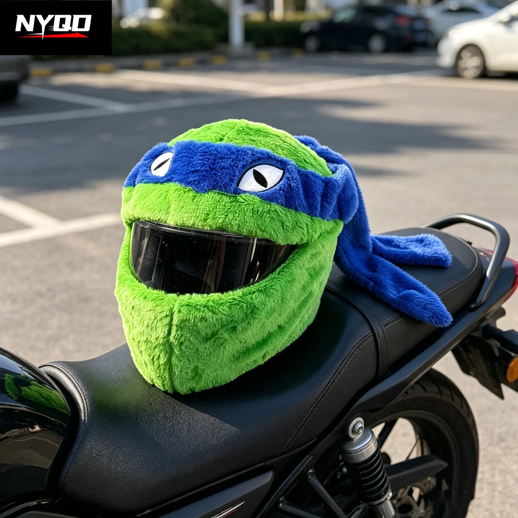 New plush helmet cover riding turtle alien funny cartoon helmet decoration Halloween gift 오토바이 ski mask capacete moto