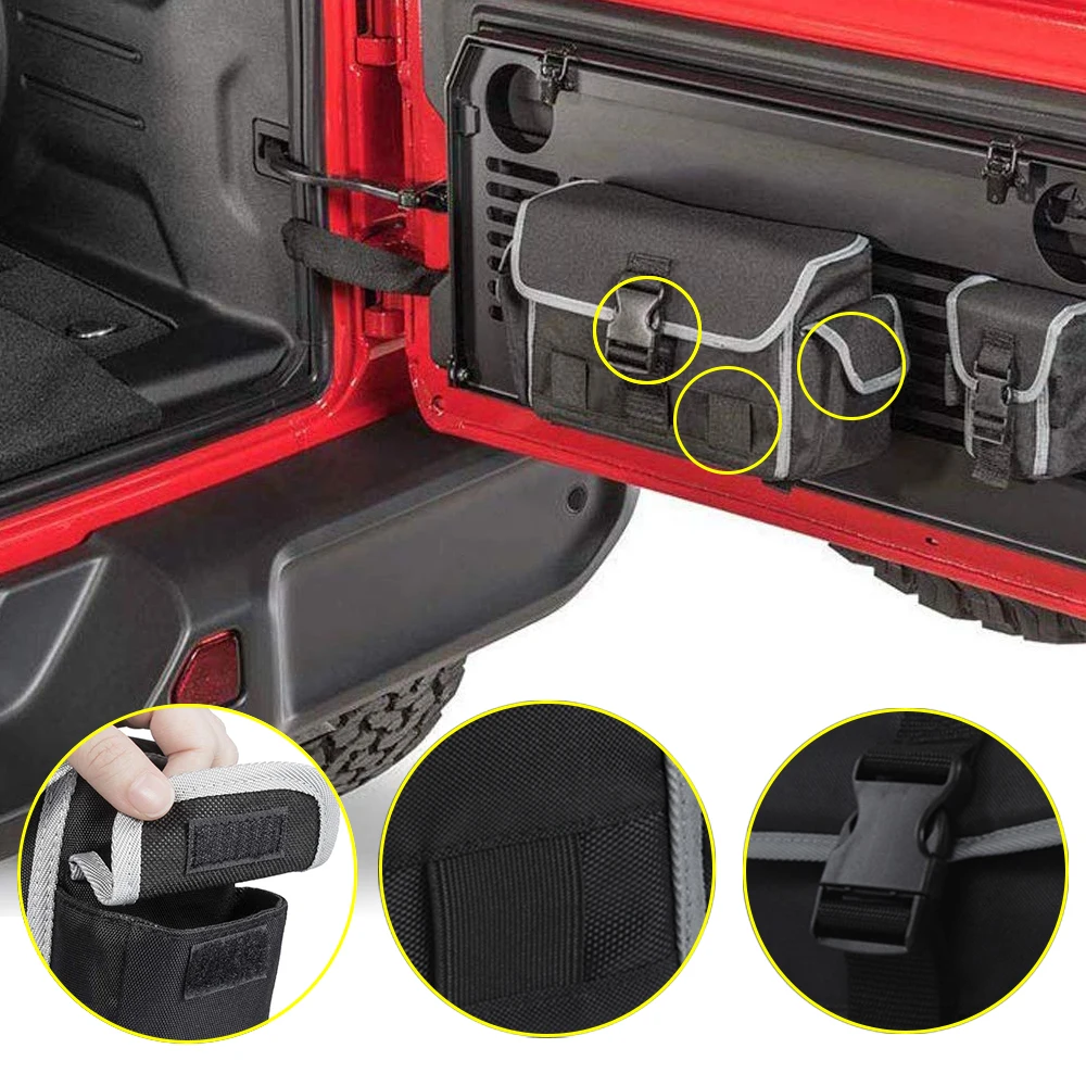 Car Seatback Storage Bag for Jeep Wrangler JL Rubicon 2018-2023 Tailgate Organizer Pocket Interior Accessories Stowing Tidying