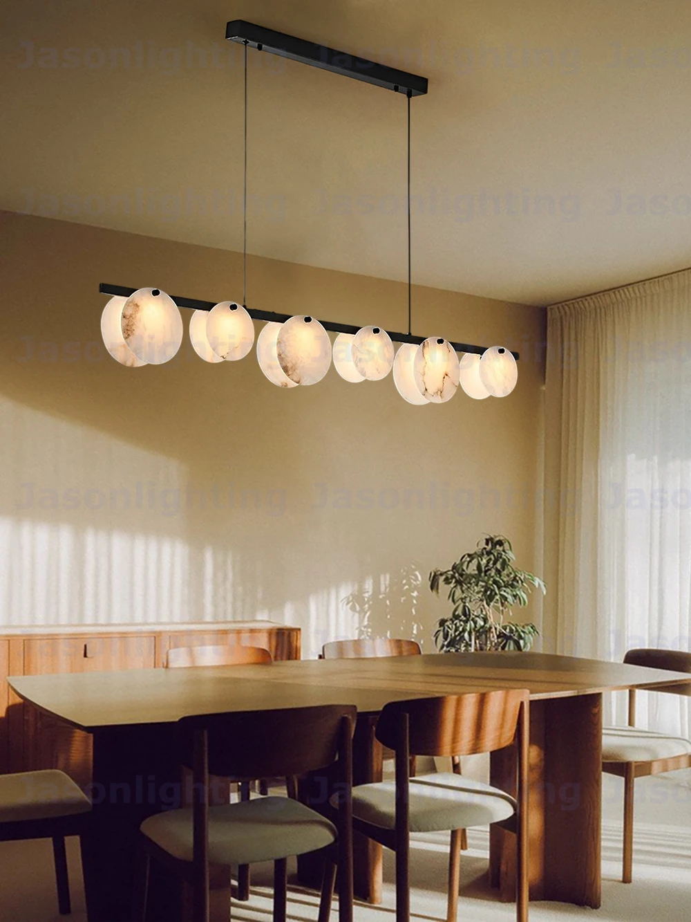 Marble LED Chandelier Alabaster Pendant