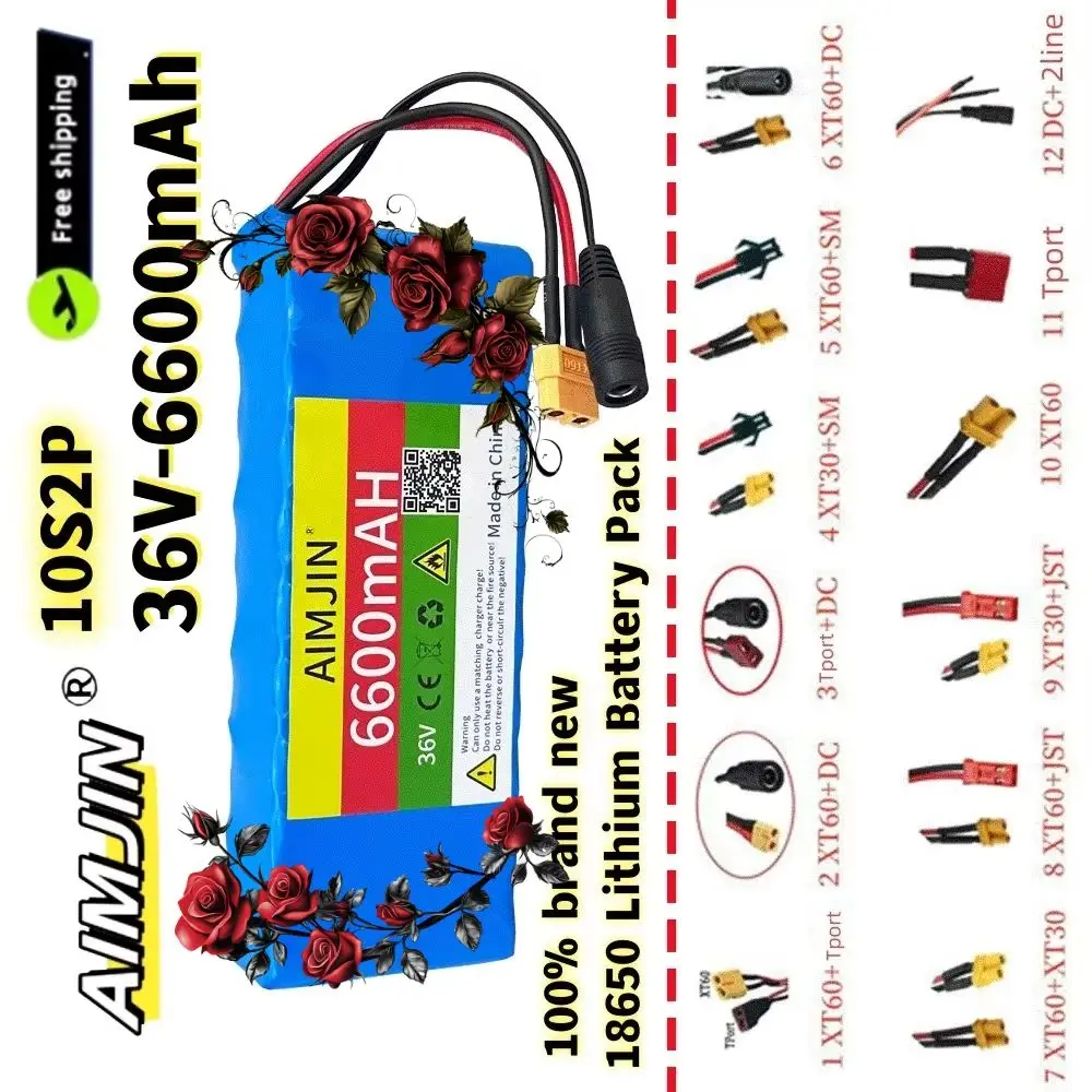 

10S2P 18650 36V 6600mAh battery ,Modified Bicycles,Electric Vehicle Rechargeable Battery +42V Charger