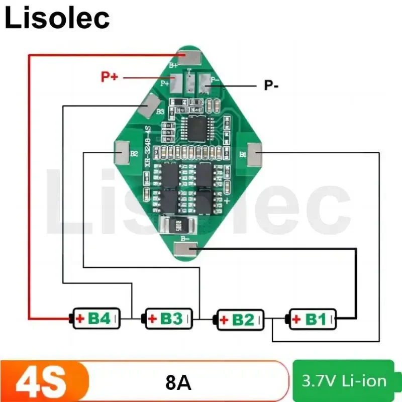 Módulo de placa de circuito de protección de descarga de carga de batería de litio Lipo 4S BMS 18650 para taladro/Motor/herramientas 5A 10A 15A 30A