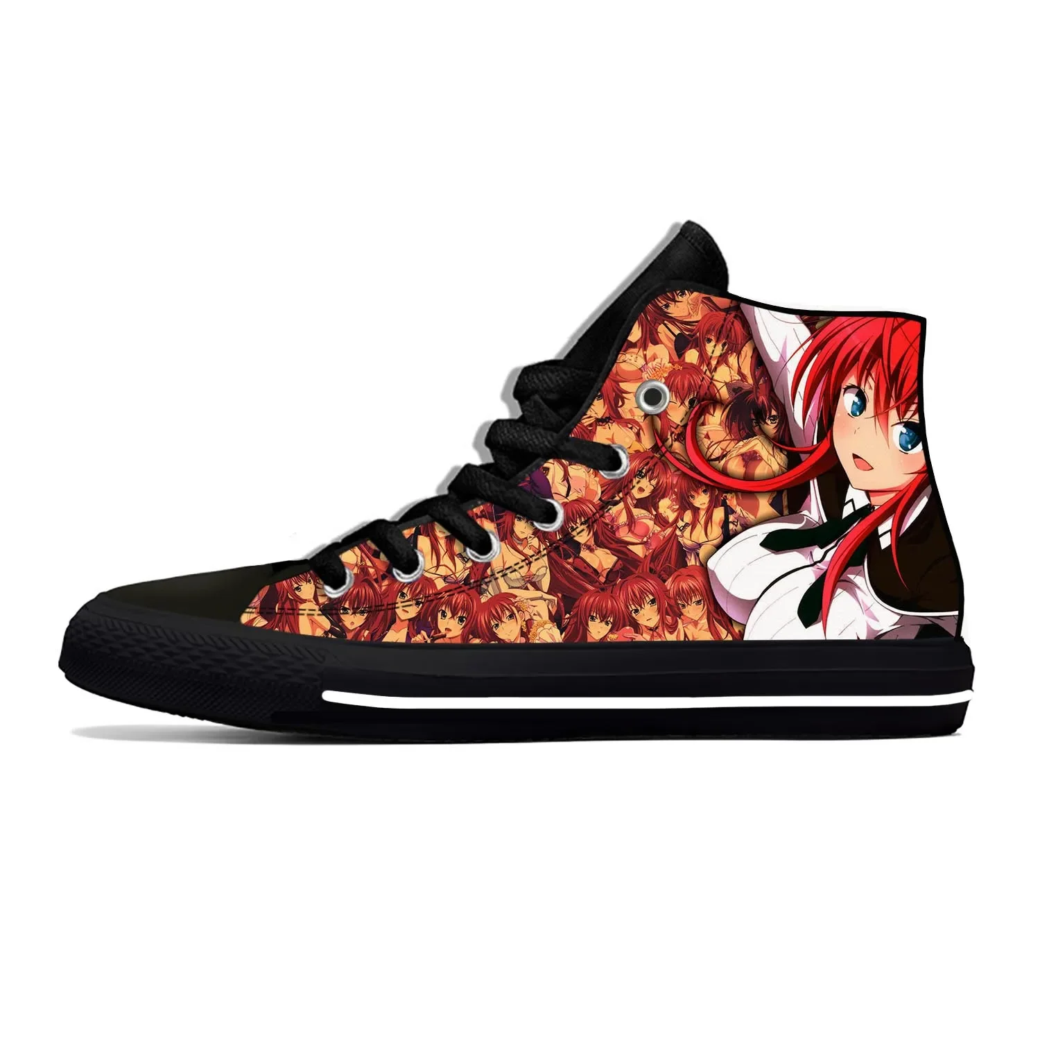 

Anime Manga Cartoon High School DxD Rias Gremory Casual Cloth Shoes High Top Lightweight Breathable 3D Print Men Women Sneakers