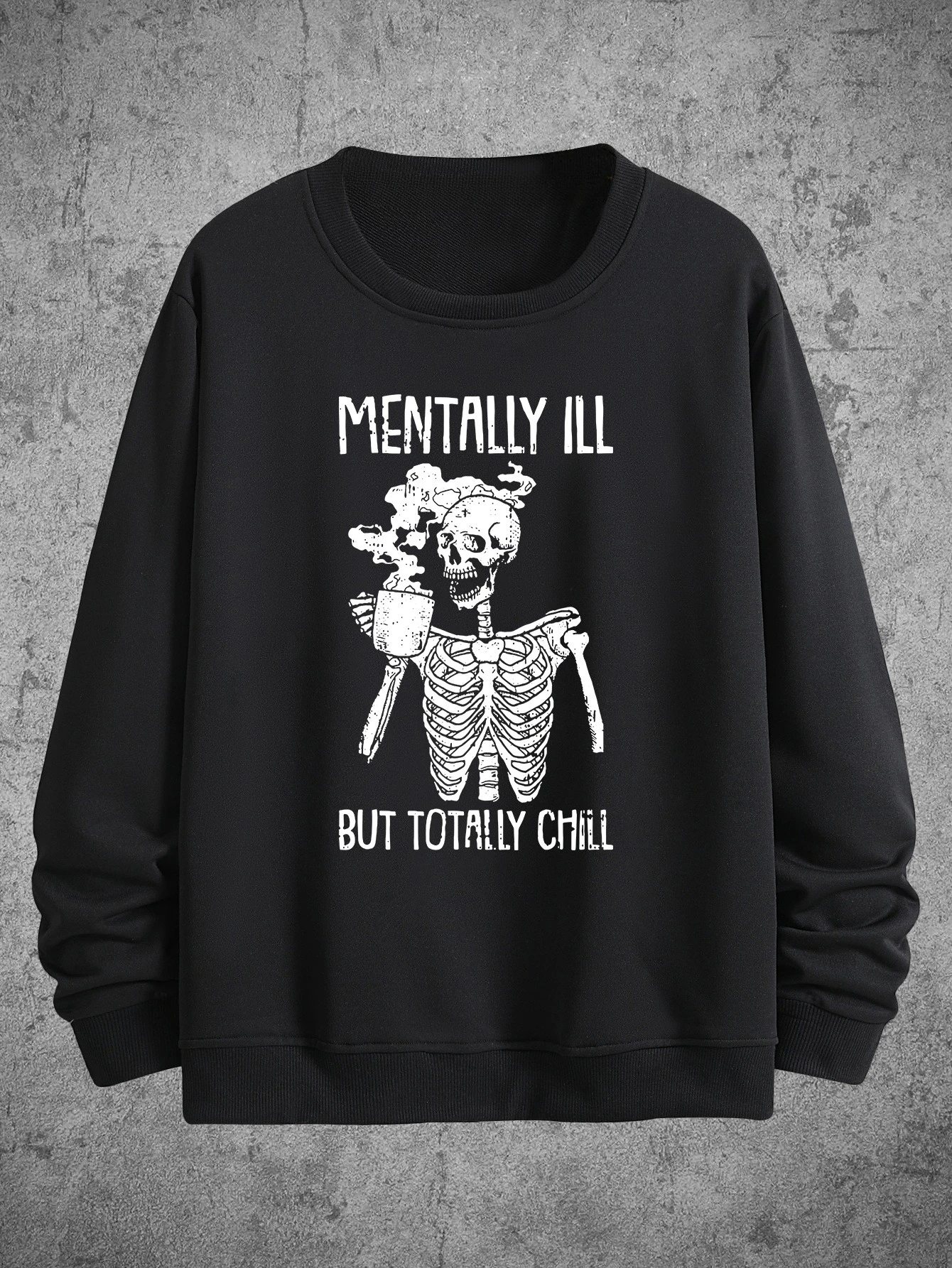 

Skull Graphic Printing Autumn and Winter Men's and Women's Sweatshirts Casual Loose Outdoor Street Sports Training Brand Fashion