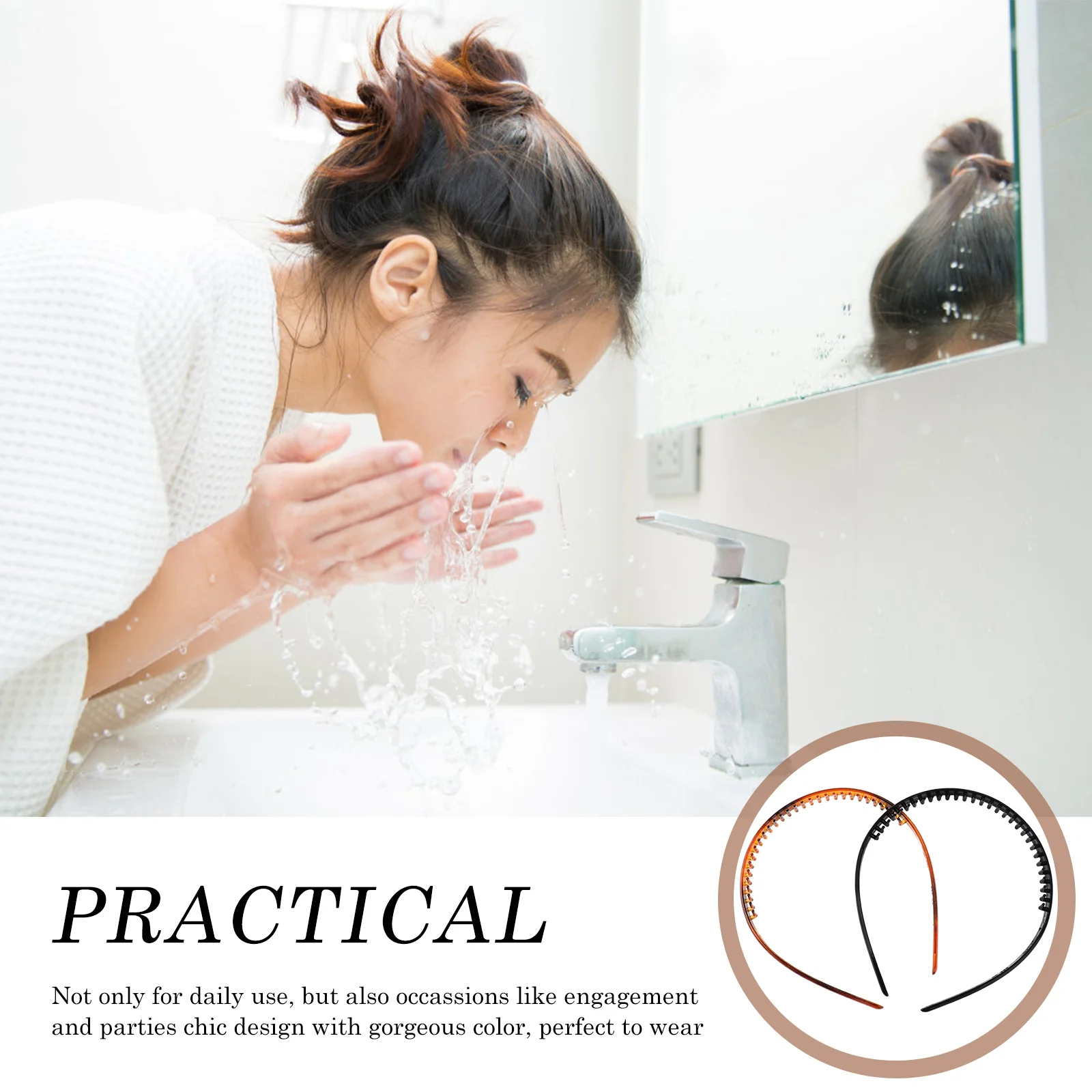 2 قطعة الأطواق الشعر المسننة المضادة للانزلاق دائم شيك موضة العصابات الشعر حفلة يومية Headbands النساء الفتيات النساء عقال