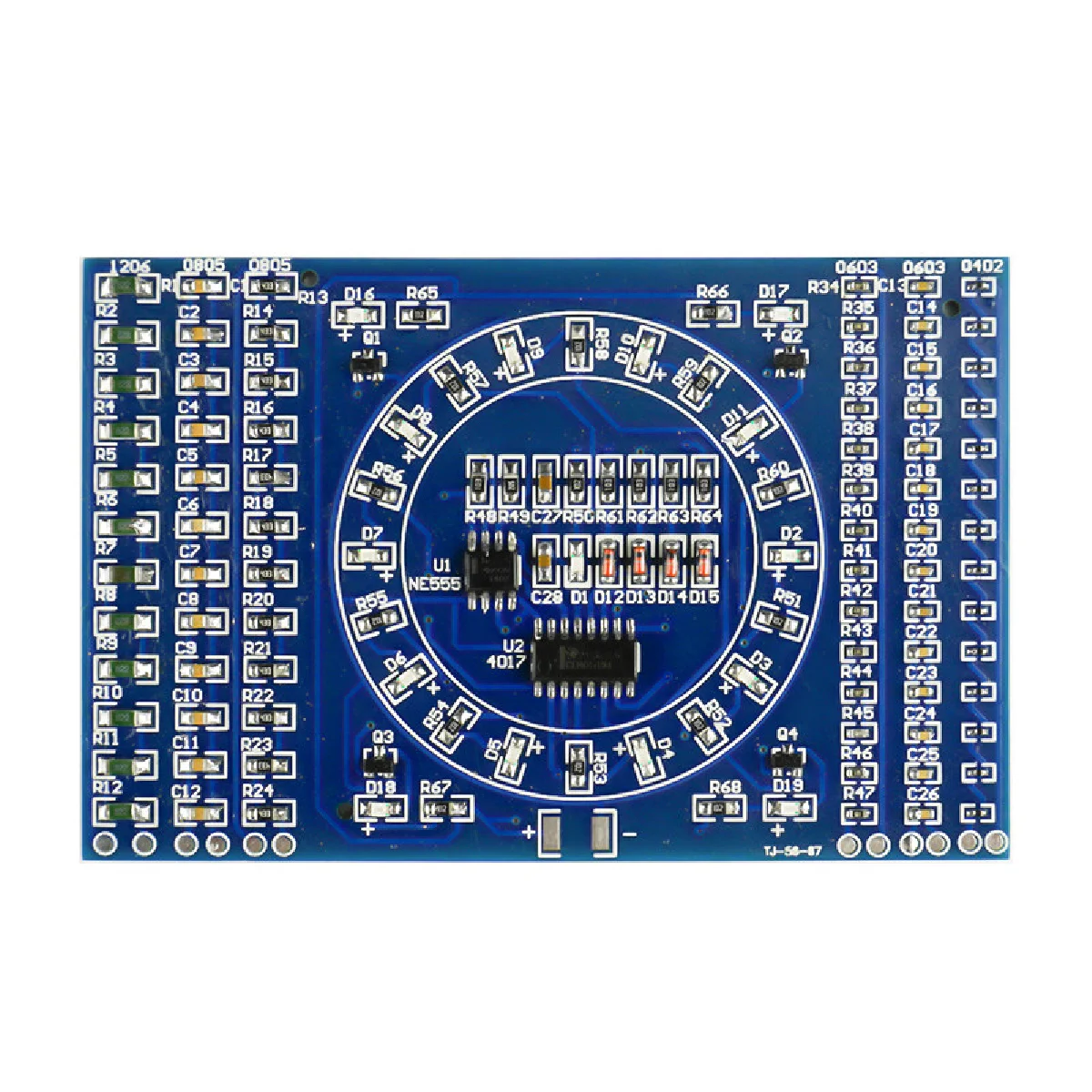 NE555 CD4017 Rotating Flashing LED SMD Soldering Practice Kit, Electronic Circuit DIY Training Board for STEM Learning