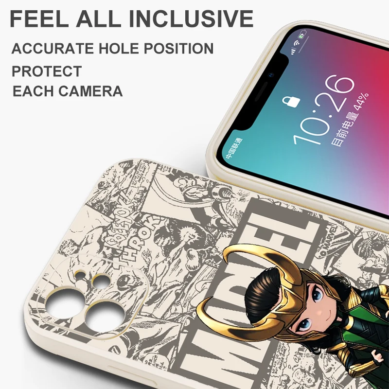 Marvel Thanos Loki Cute For iPhone 15 14 13 12 11 Pro Max 13 12 Mini 6 6S 7 8 Plus Phone Case Coque Liquid Silicone Cover Funda