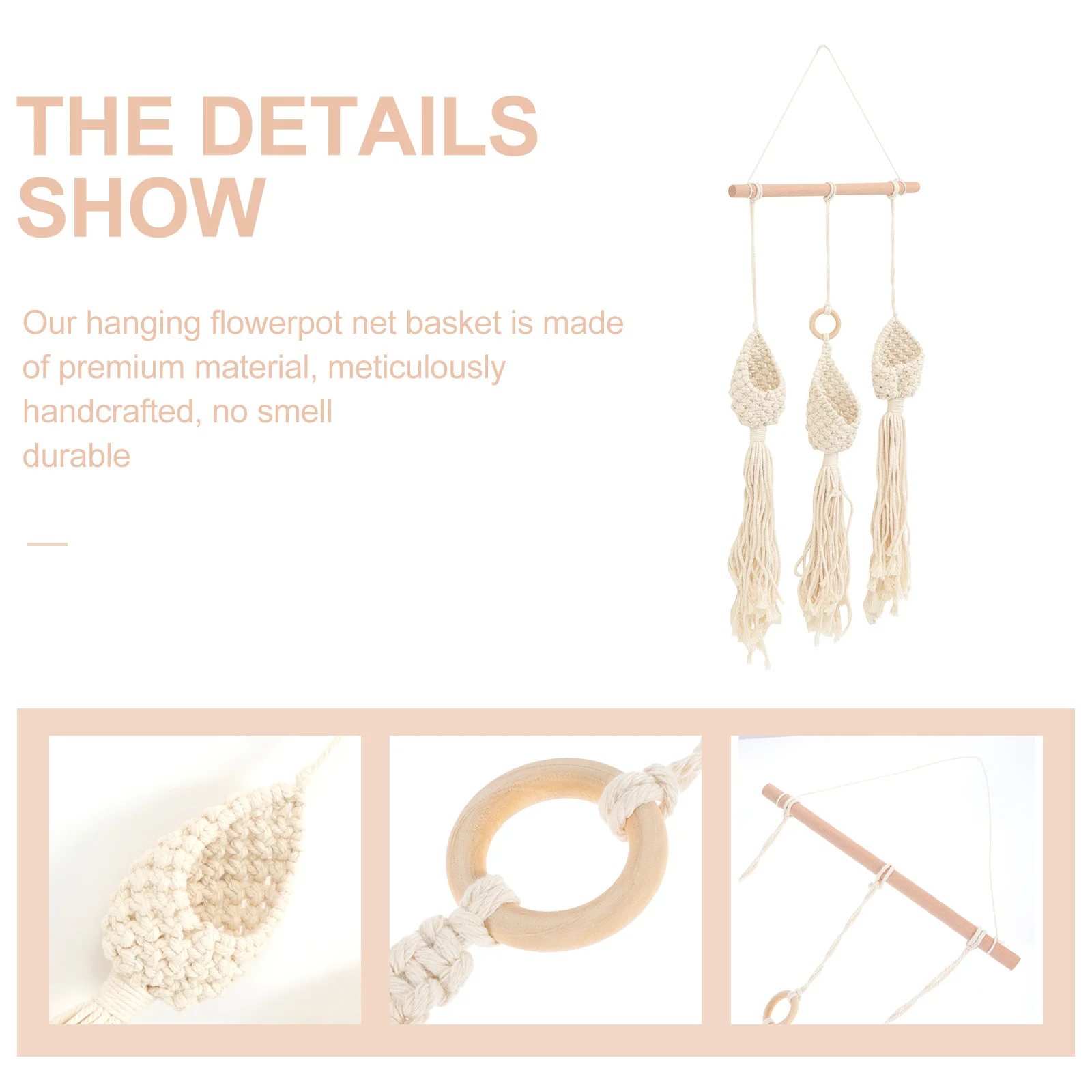 

Air Plant Net Bag Hanging Flower Basket For Home Decor Modern Tillandsia Hanger Wall Hanging Planter Storage Solution