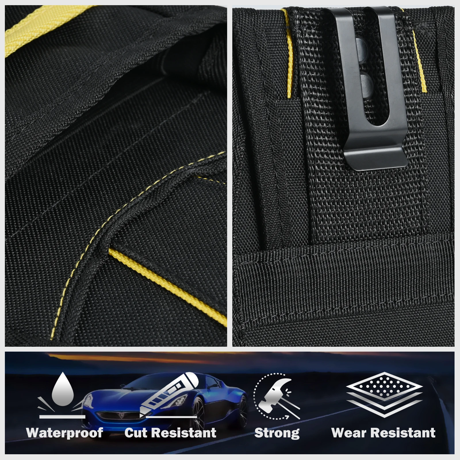 EHDIS Vinyl Foil Film Tools Bag with Waist Clip Window Tinting Car Wrapping Oxford Cloth Utility Storage Pouch Auto Accessories