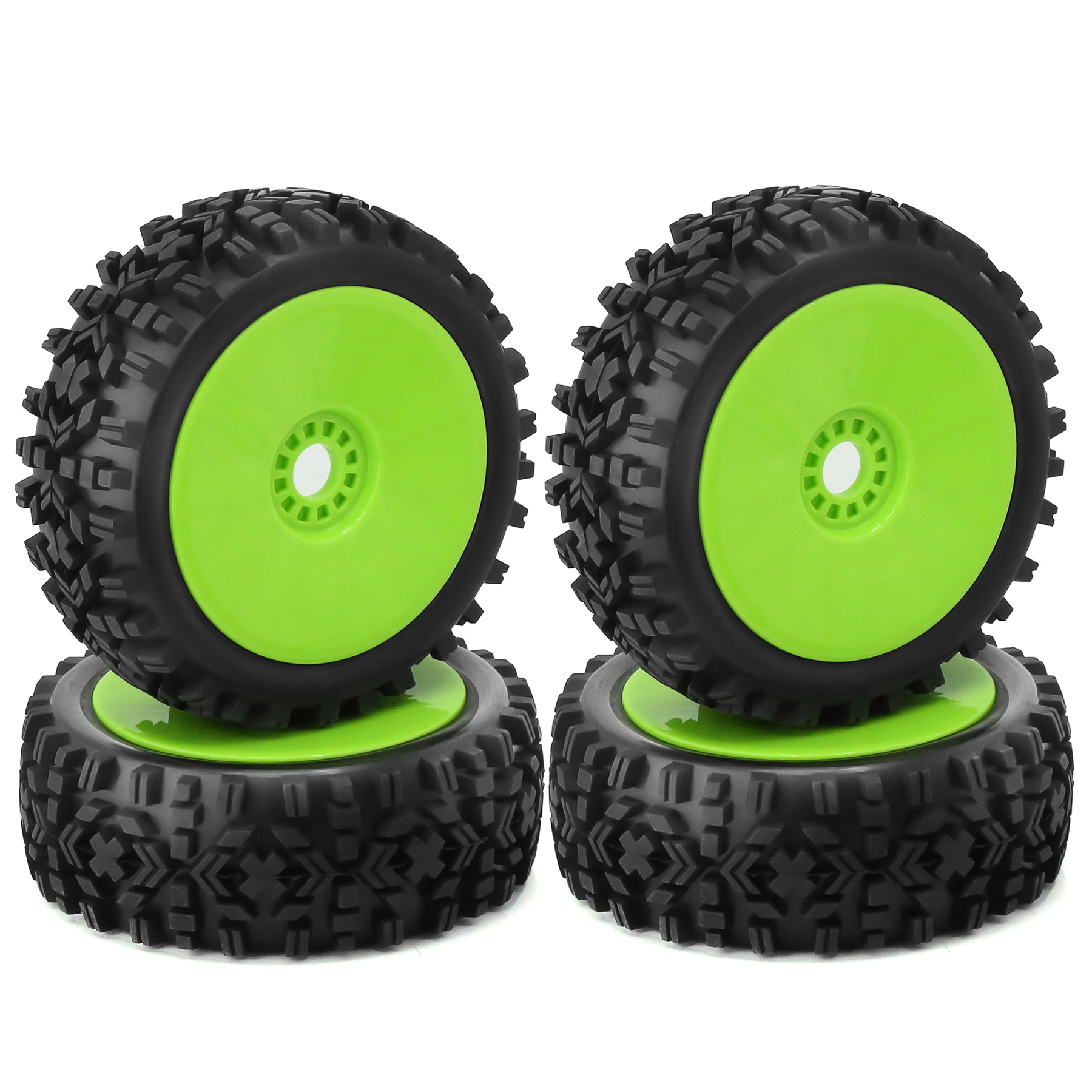 Neumáticos de buggy 1/8 OD 118mm y ruedas hexagonales de 17mm de goma, neumáticos todoterreno RC para coches y camiones buggy a escala 1:8 HSP Kyosho MP10 VRX HPI, 4 piezas