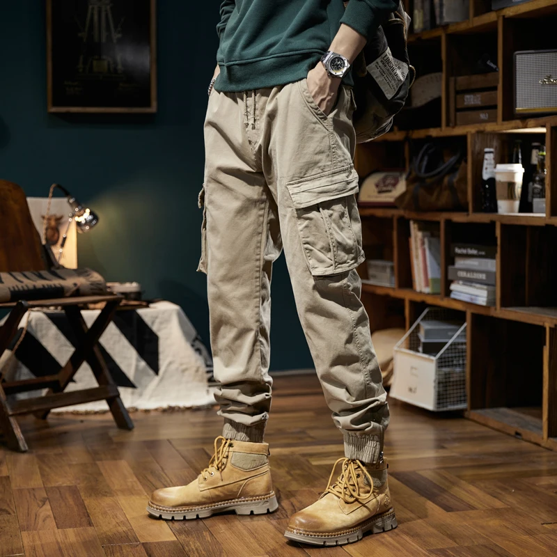 Pantalones Cargo de algodón para hombre, ropa de calle informal a la moda, de secado rápido, estilo militar táctico, para primavera y otoño, novedad