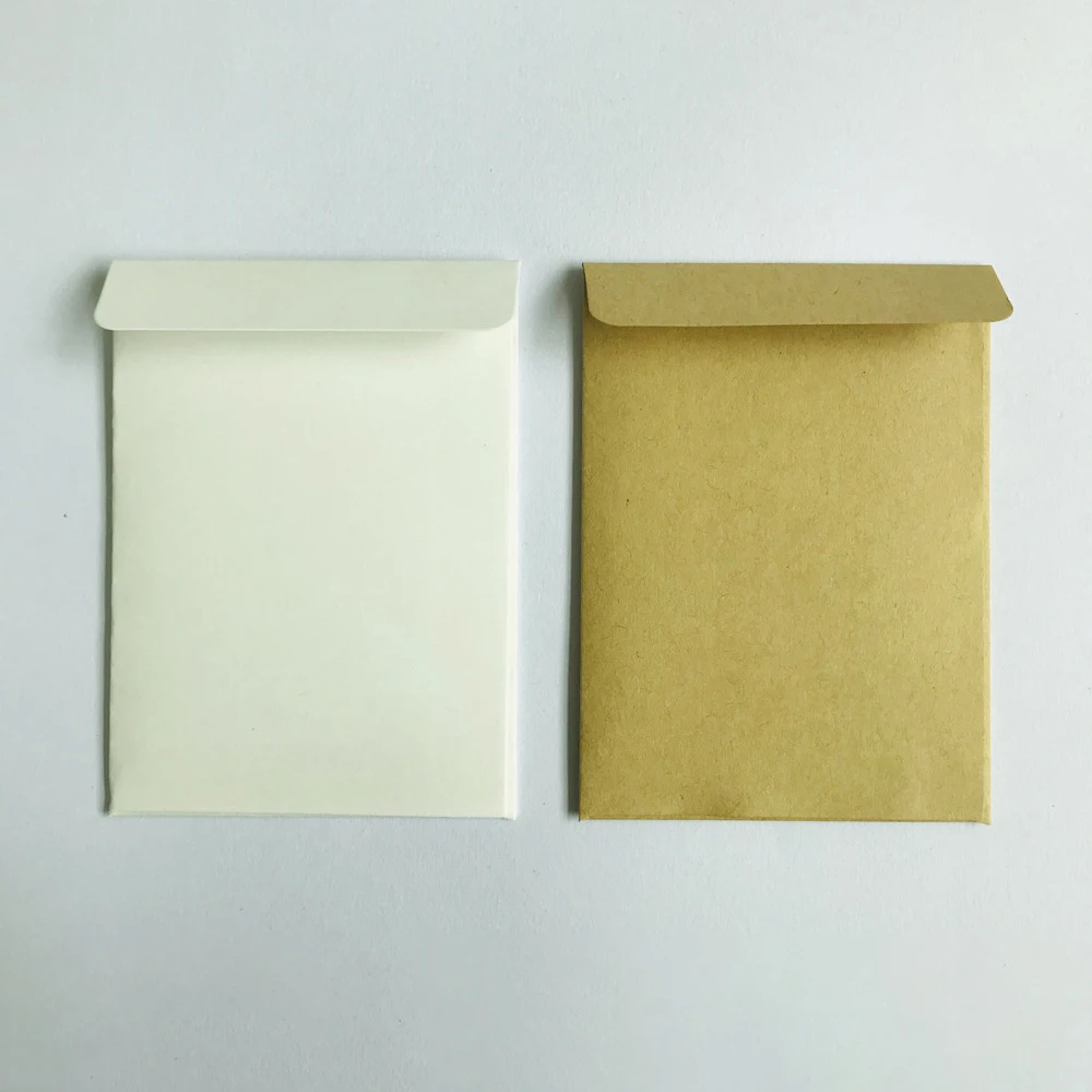 100 Pieces Kraft Paper Gift Envelope Vintage Blank Party Invitation Envelope 2in 3in Photo Storage Bag Mini Paper Jewelry Bag