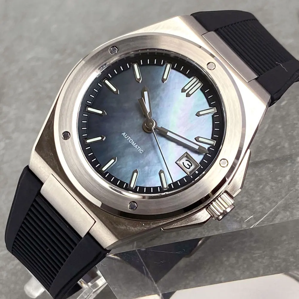 Tandorio 200M Duiken 40 Mm Zwart Wit Shell Wijzerplaat Lume NH35 Automatische Mannen Horloge Saffierglas Roestvrij Stalen Armband 2025