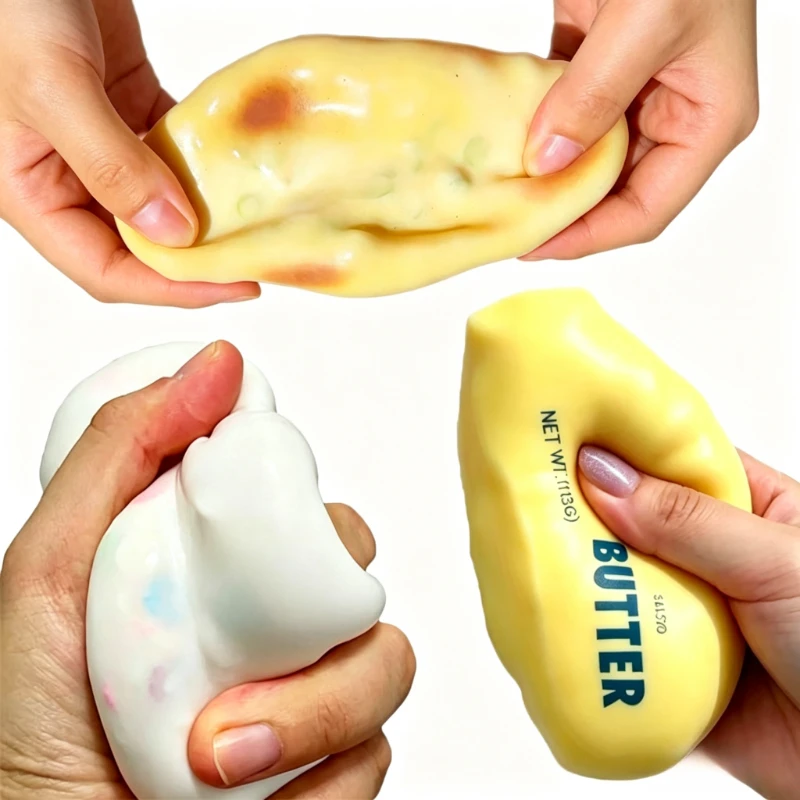 Crunchy Soap Squishy Ball Crispy Butter Stick Squeeze Durian Potato Stress Relief Toy Popping Sound Decompression Fidget Toy