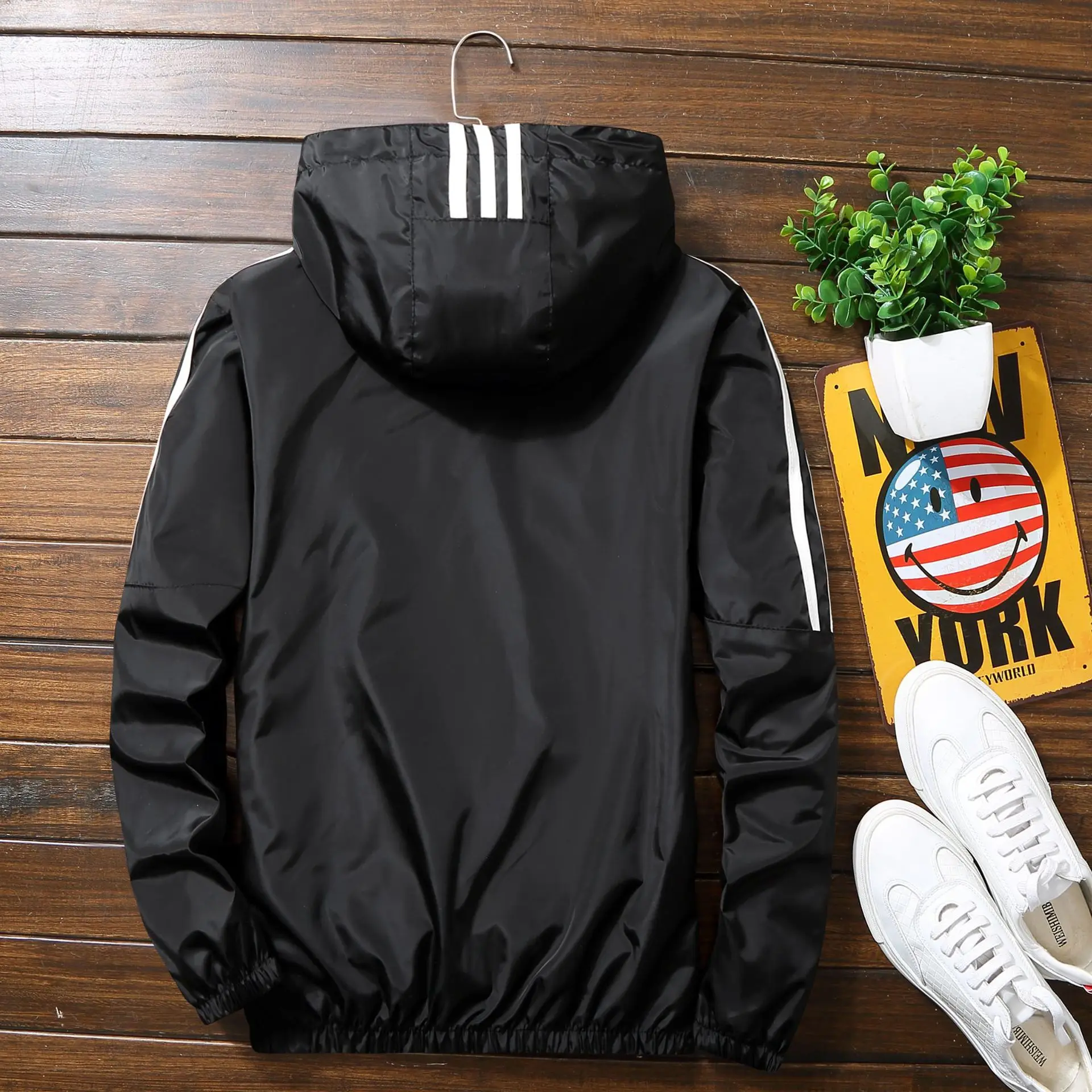 Men Casual Hooded Bomber Jacket Hip Hop Windbreaker Sports Fashion Zipper Korean Waterproof Outdoor Camping Coat Women Autumn