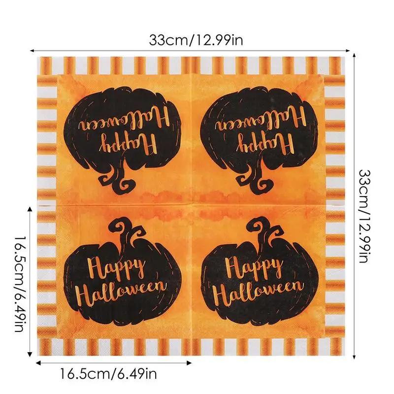 Servilletas de papel de 2 capas para Halloween, manteles para habitación, casa de Halloween, decoración de fiesta de terror, suministros de mesa, 2023