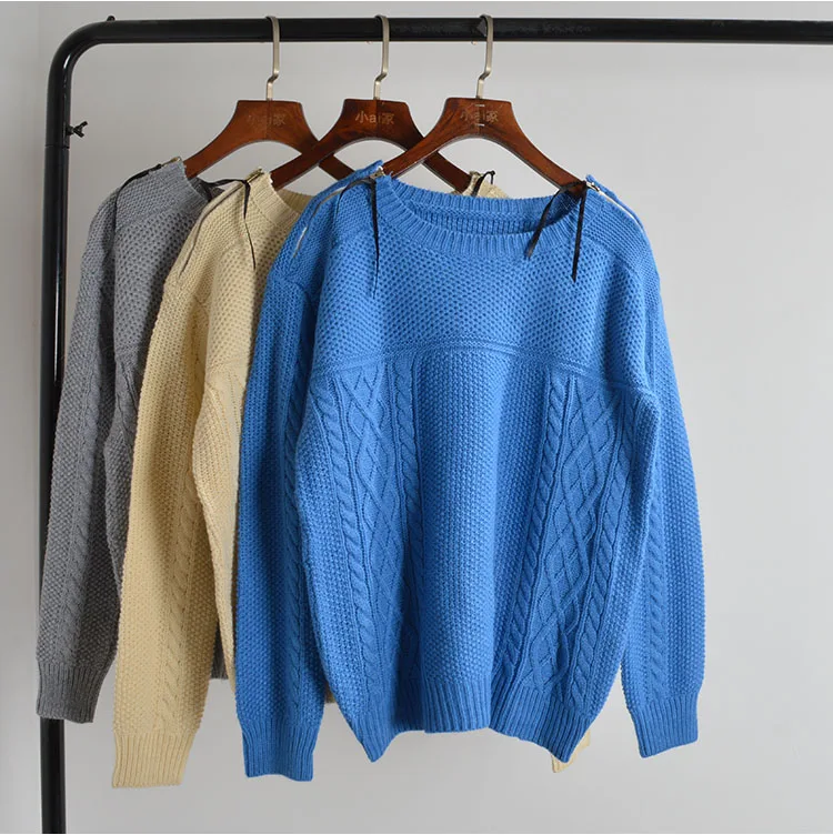 

Women's Faion Thiened Long Sve round Ne Knitted Sweater Rabbit Fur Loose Fit Winter Warm Top Color Commute Sle