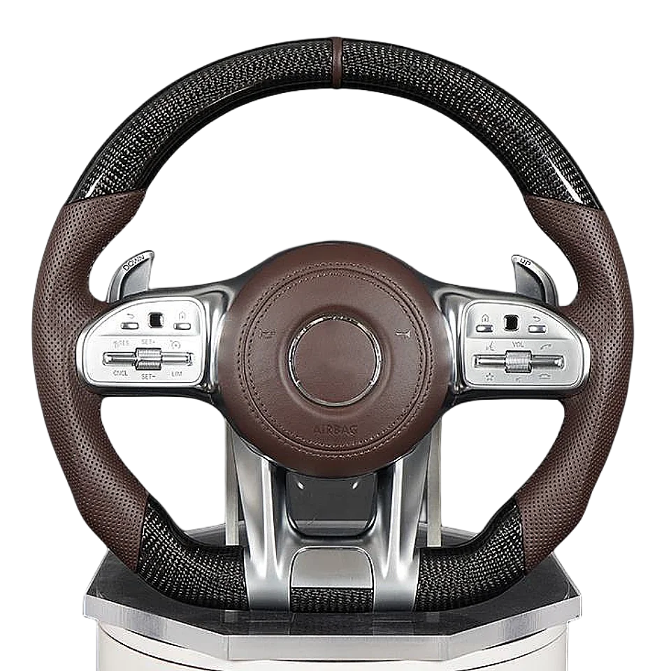 

For Carbon Fiber Car Steering Wheel For Mercedes Benz C63 E63 W213 C43 A45 G63 G500 S63 GLA45 GLS63 Car Steering Wheel
