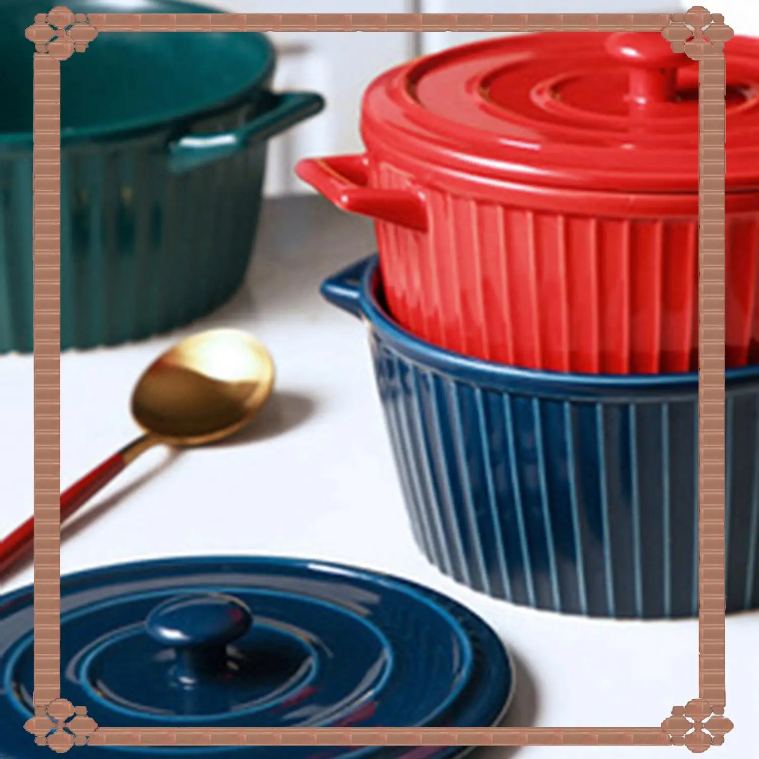 

24-Hour Delivery Casserole With Lid, 1600Ml Bakeware Soup Bowl