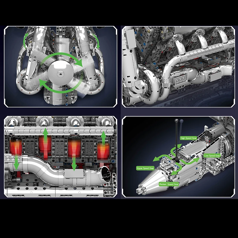 قالب الملك 10168 محرك السيارة التقنية اللعب V8 Tmin-Turbo محرك بنة الجمعية محرك الطوب مجموعة الاطفال هدية الكريسماس
