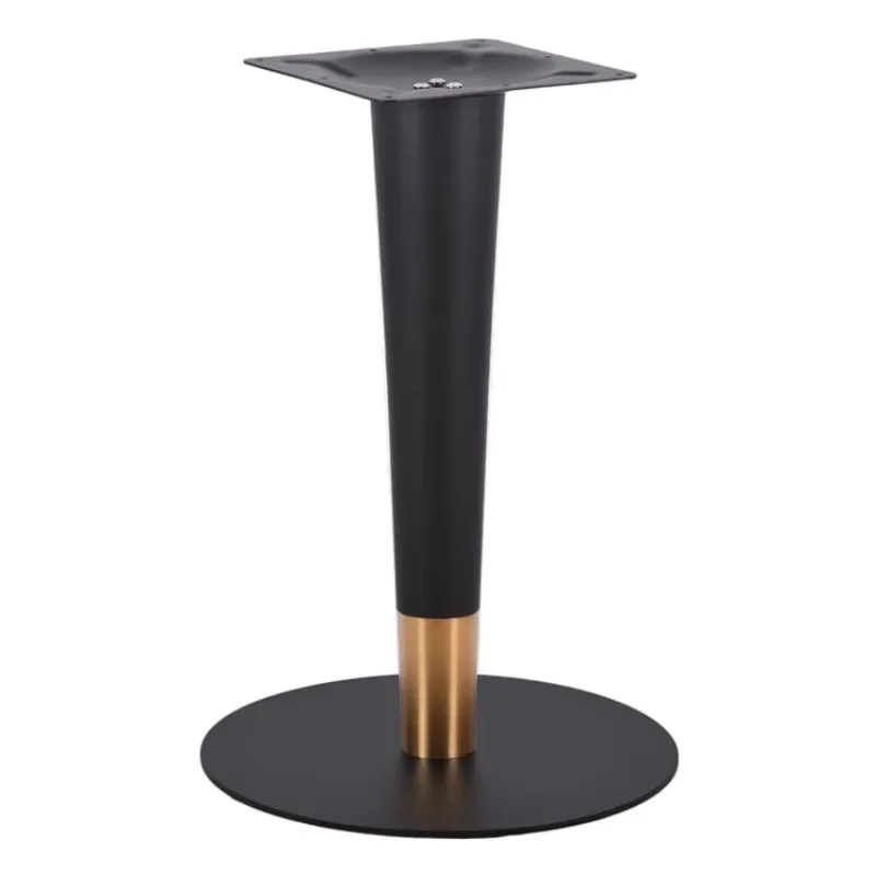 Carbon steel plate baking paint round chassis gold-plated color separation light luxury simple metal wrought iron catering table