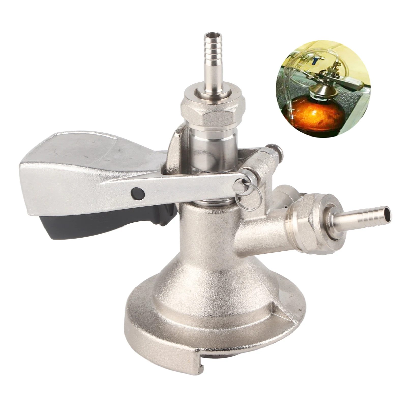 A Type Keg Coupler Stainless Steel Beer Keg Dispenser Connector Dispensing Equipment Accessory Keg Coupler Beer Keg Accessories