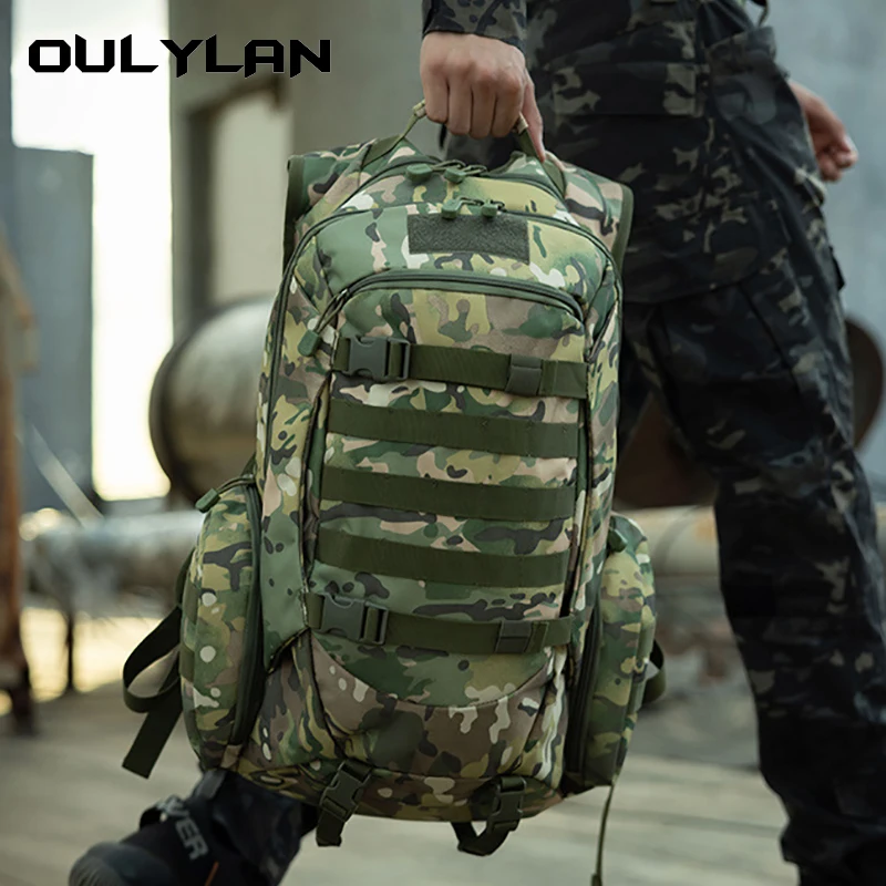 Imagem -06 - Capacidade Outdoor Camuflagem Mochila Tática Camping Mochilas Bolsa de Ombro do Exército Moda Multifuncional 55l Alta