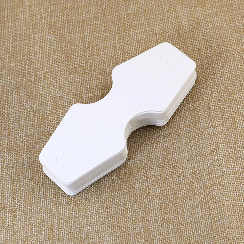 

100 шт., карты для демонстрации ювелирных изделий, пустая крафт-бумага, ожерелье, держатель для браслета, подвесные бирки для розничной упаковки, органайзер, белое ремесло