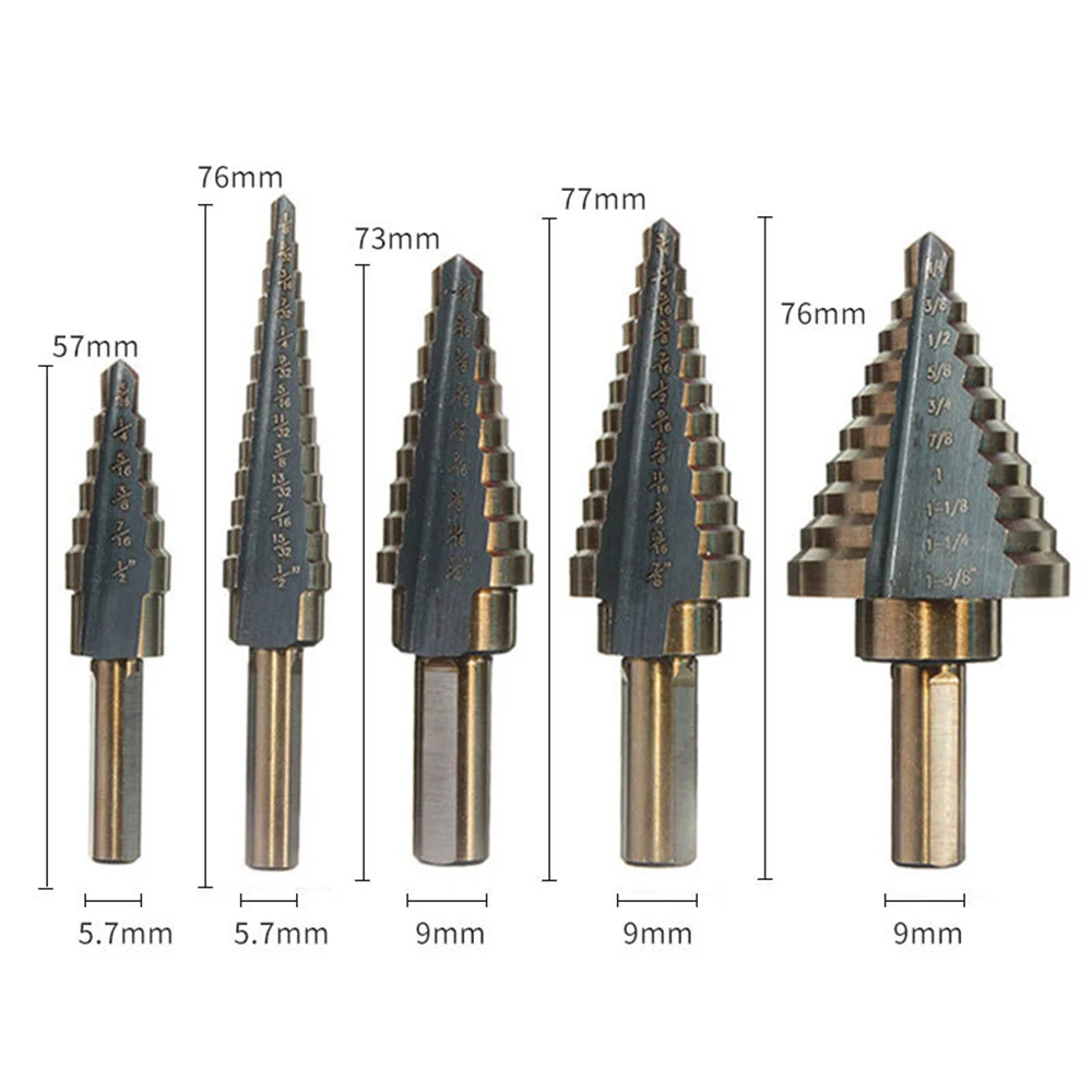 1 Set Step Drill Bit Set Hss Cobalt Multiple Hole 50 Sizes Cobalt Titanium Conical Carbide Drill Perforator Hole Cutter Tool