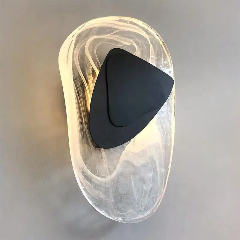 Nordic Modern Onyx Wall Lamp, Light Luxury Sconce for Living Room Bedroom HallwayMinimalist Designer Background Wall Decor Light