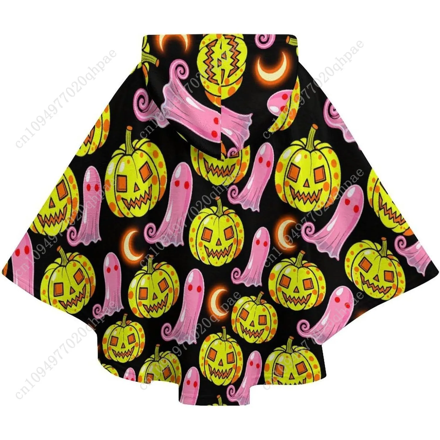 Pull couverture en flanelle confortable, sweat à capuche surdimensionné citrouille lune fantôme avec poches pour enfants et adolescents