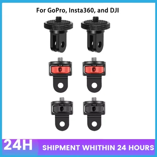 Imagen 2 del producto Adaptador de trípode de tornillo de 1/4 pulgadas, soporte de montaje giratorio 360 para GoPro 13 12 11 10 9 8 Insta 360 X5 X4 DJI OSMO 360 Action 5 Pro 4 3