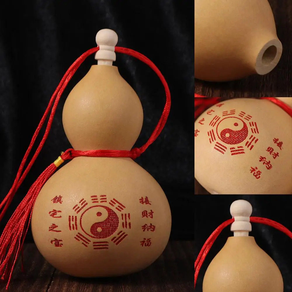 Doodle Carving Natural Dry Gourd Bottle Mini DIY Gourd Crafts Wooden Feng Shui Photography Props Children