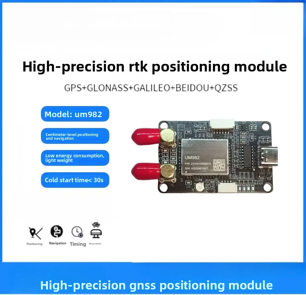 Unicore UM982 GNSS/RTK Positioning & Heading Module | Dual-Antenna, Full Constellation L1/L2/L5 | 1408-Channel, 0.1° Heading