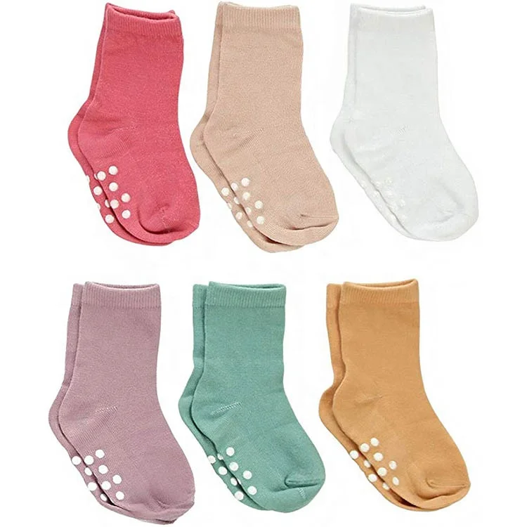 

Non-Skid Infant Multi Colored Baby Boy Girl Toddler Socks Gift Set kid colorful socks