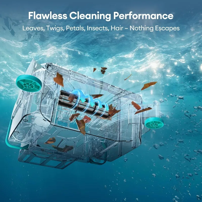 Robot skimmer per piscina, skimmer solare per piscina fuori terra con design con aggancio automatico, potenza di pulizia continua 24 ore su 24, 77, 6 litri