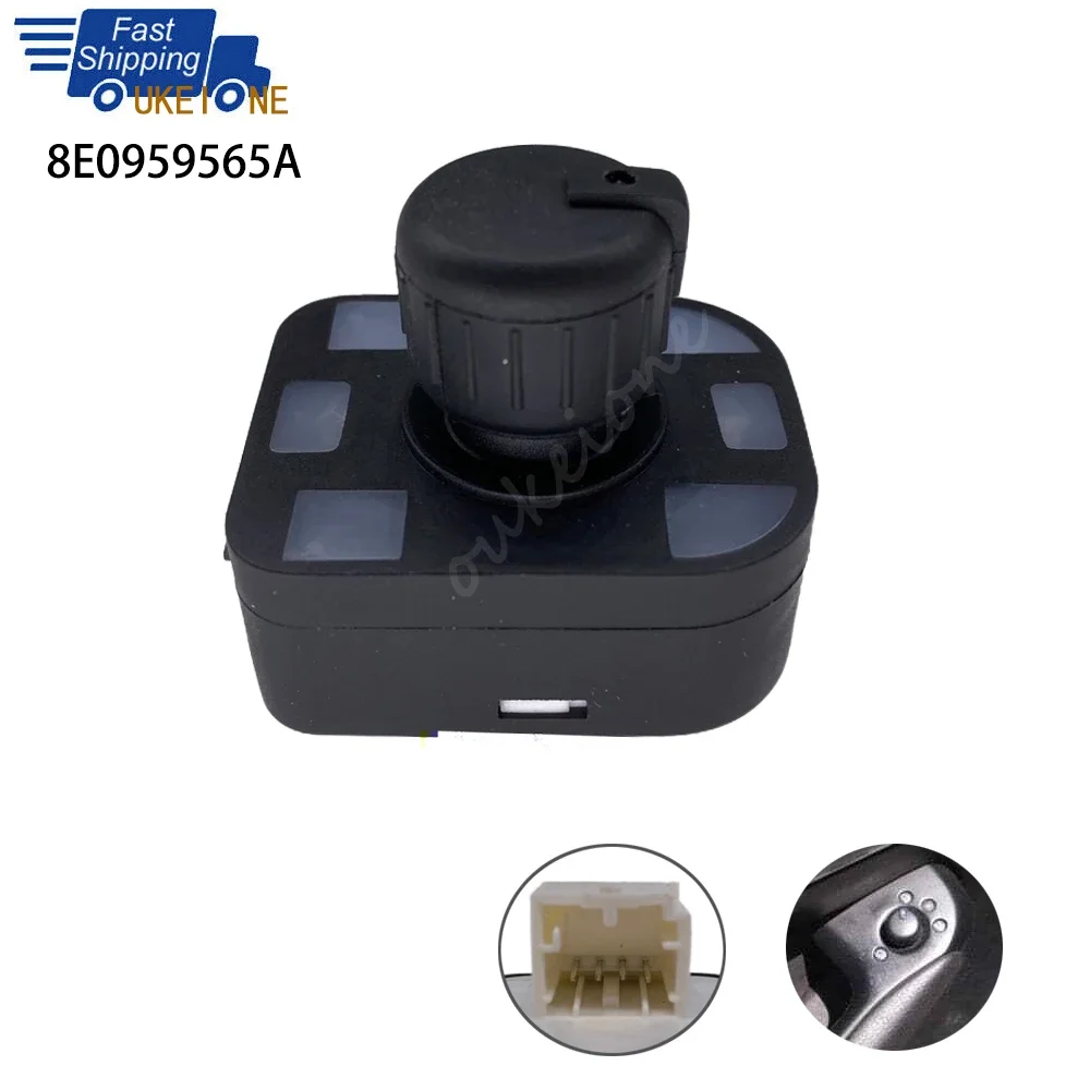 For Audi A1 A2 A4 B6 B7 A6 S4 S6 RS4TT R8 Electric Mirror Adjust Switch Knob Rear View Mirror Control Button Parts 8E0959565A