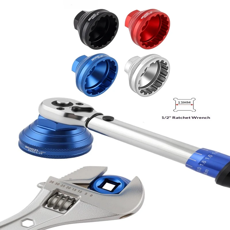 Bike Rotor Lockring Install Removal Tool Bike Disc Brake Lock Ring and Bottom Bracket Repair Socket Tool