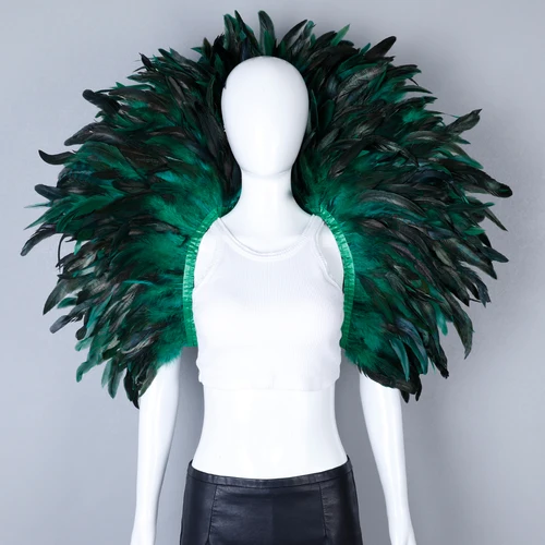Bufanda de plumas de lujo Cosplay diseñador Punk Halloween carnaval bola enmascarada accesorio de fiesta ropa elegante para ocasiones festivas