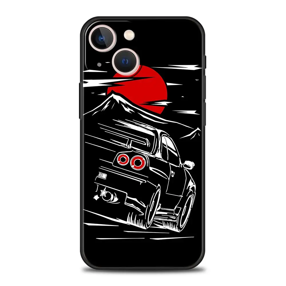 Japan JDM Sports Cars Male Men Funda Phone Cases For iPhone 11 12 13 15 16 14 Pro Max X XR XS 7 8 Plus SE Luxury Cover