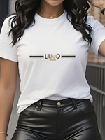 2025 Summer Women's T-shirt Casual Fashion Short Sleeve Cotton T-shirt High Quality Luxury Brand T-shirt Street Casual Y2k+ Top