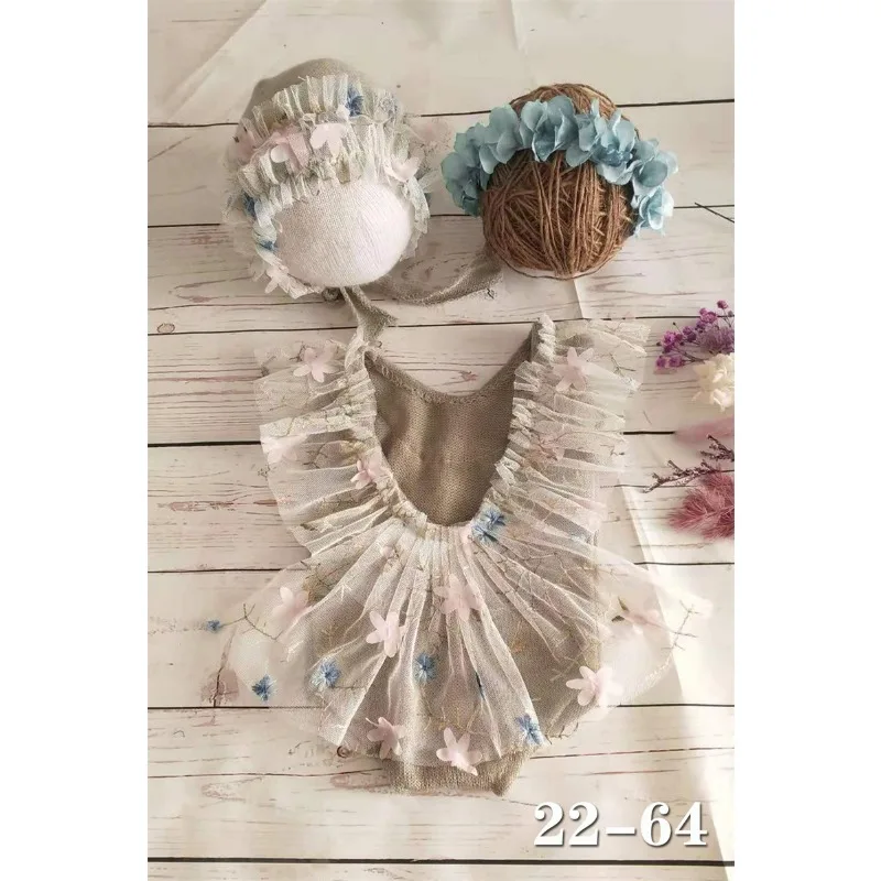 3pcs Set Newborn Baby Theme Clothing Photography Baby Full Moon Hundred Day Photography Newborn Photography Clothing Accessories image 3