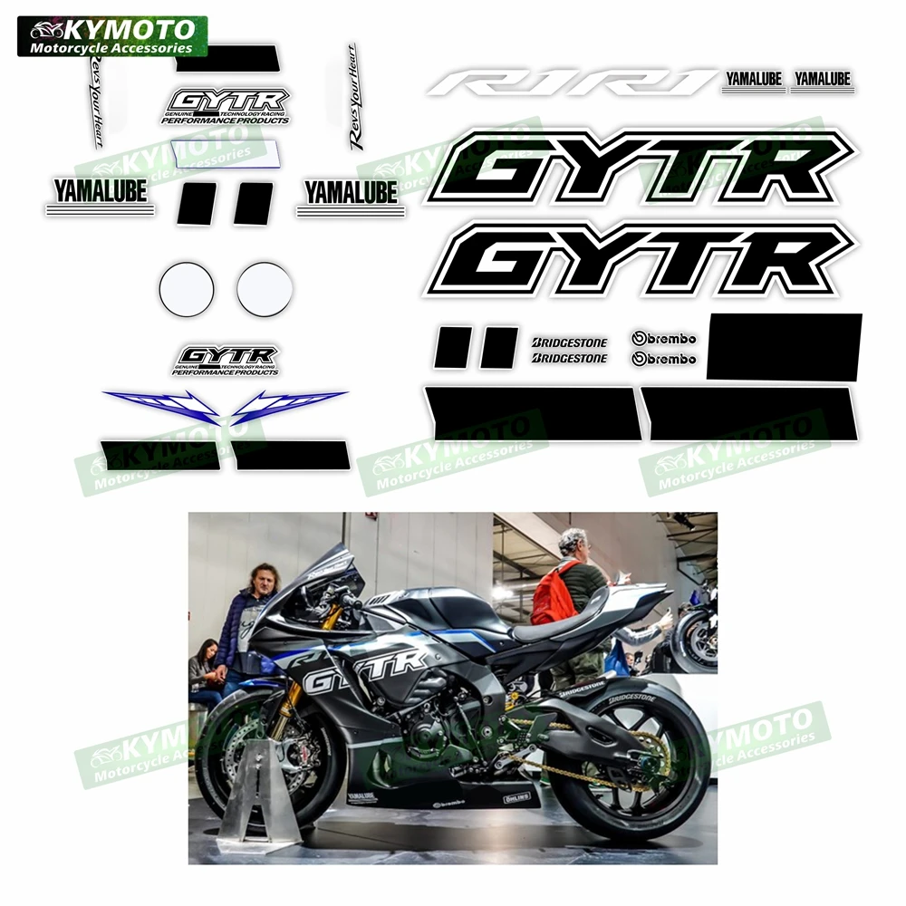 for Yamaha YZF-R1 YZF R1 GYTR Motorcycle Accessories Sticker Fairing Decoration Full Car Reflective Waterproof Decal Kit